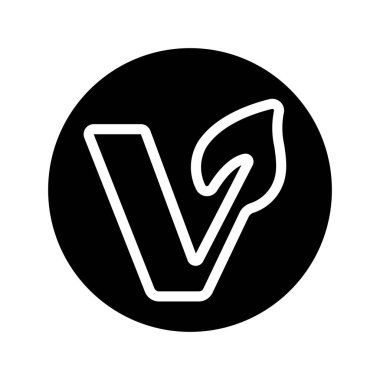 Vejetaryen Simgesi Basit Vektör İllüstrasyonu