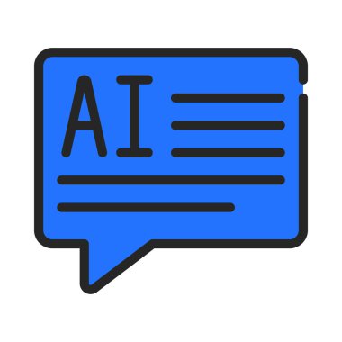 Ai Metin Simgesi Basit Vektör İllüstrasyonu