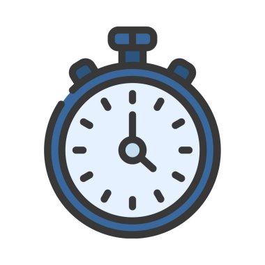 Kronometre simgesi, beyaz arkaplanda vektör illüstrasyonu  