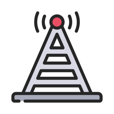 Radyo Kulesi simgesi vektörü beyaz arkaplanda izole edildi