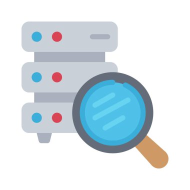 Sunucu Arama Web simgesi vektör illüstrasyonu