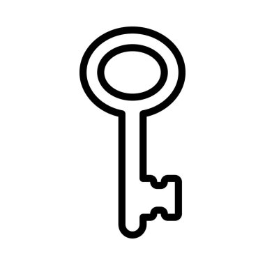 Oval Anahtar simgesi, vektör illüstrasyonu basit tasarım