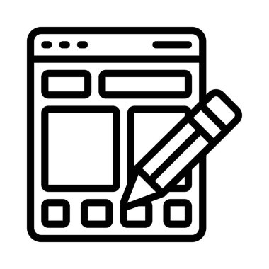 Tasarım Düzeni Simgesi Basit Vektör İllüstrasyonu