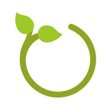 Organik Döngü Logosu Simgesi Basit Vektör İllüstrasyonu
