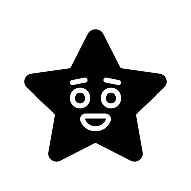 Mutlu Yıldız Emoji simgesi, vektör illüstrasyonu