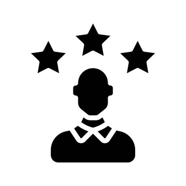 Başarılı Kişi Simgesi Basit Vektör İllüstrasyonu