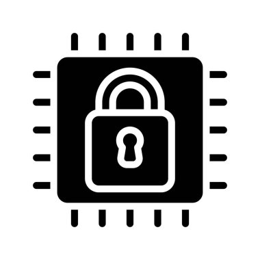 Kilitli Teknoloji Web simgesi vektör illüstrasyonu