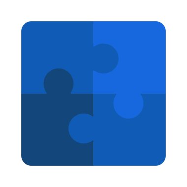 Yapboz parçaları simgesi. Web için basit bulmaca parçaları vektör simgesi çizimi