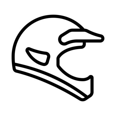 Motokros Miğfer Simgesi Basit Vektör İllüstrasyonu