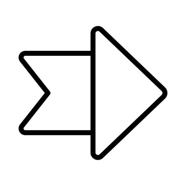 Beyaz arkaplanda ok Banner simgesinin vektör illüstrasyonu 