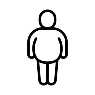 Fazla kilolu Kişi Simgesi Basit Vektör İllüstrasyonu