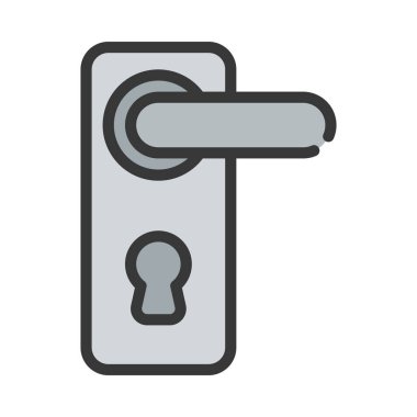 Kapı kilidi simgesi. vektör illüstrasyonu 