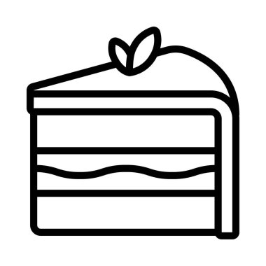 Pasta Dilimleme Simgesi Basit Vektör İllüstrasyonu