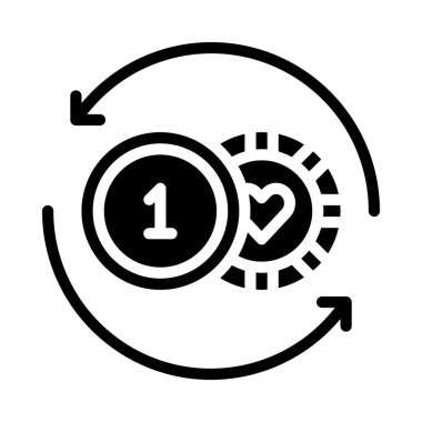 Bozuk para simgesi, vektör illüstrasyonu basit tasarım