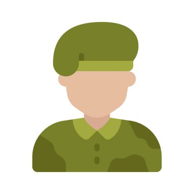 Asker Adam simgesi. Basit illüstrasyon, vektör simgesi 