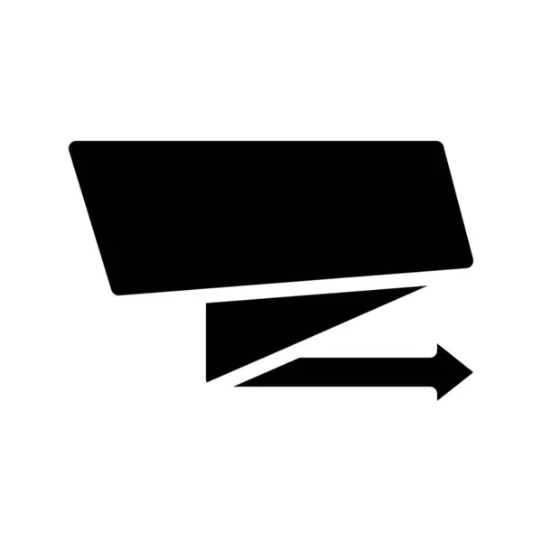 Gefaltetes Ribbon Arrow Web Icon Vektor Illustration — Stockvektor