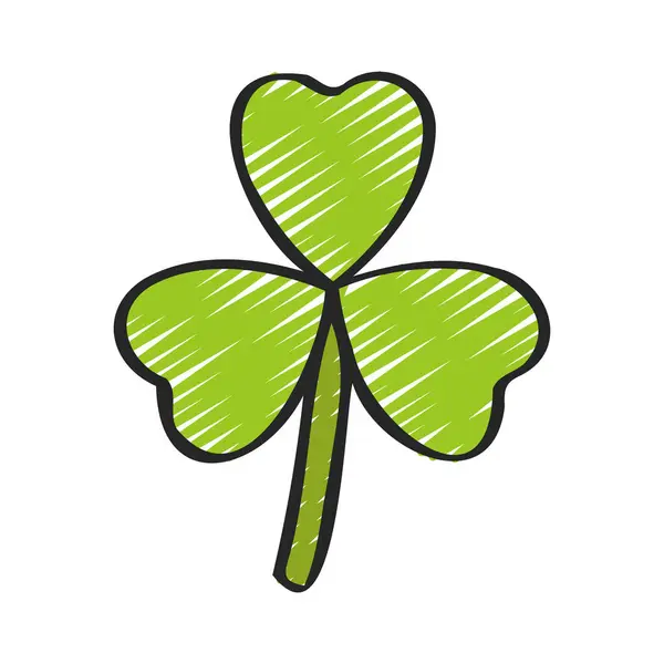 Drie Leaf Clover Pictogram Vector Illustratie — Stockvector