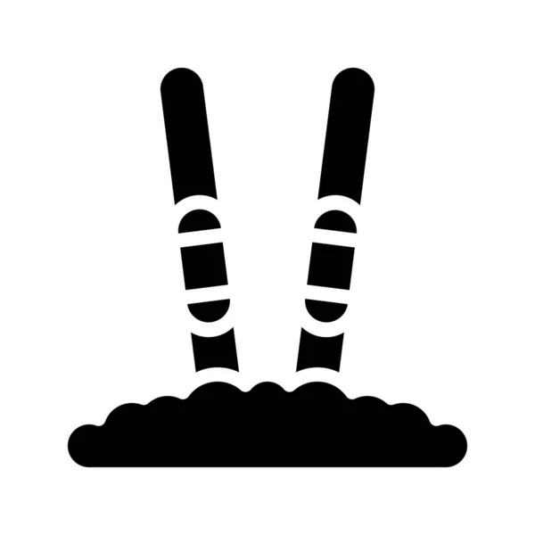 Snow Skis Web Icoon Vector Illustratie — Stockvector