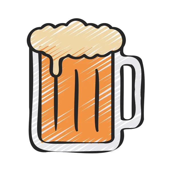 ビールグラスのアイコンベクトルイラストシンプルなデザイン — ストックベクタ