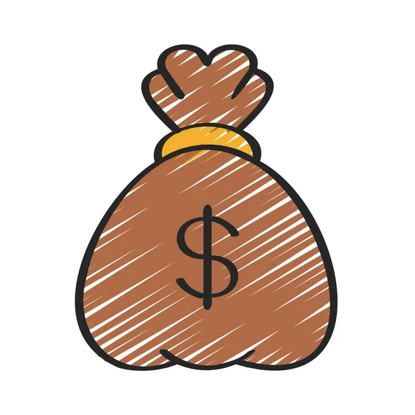Money Bag Dollar Sign Icon Vector Illustration — Stock Vector