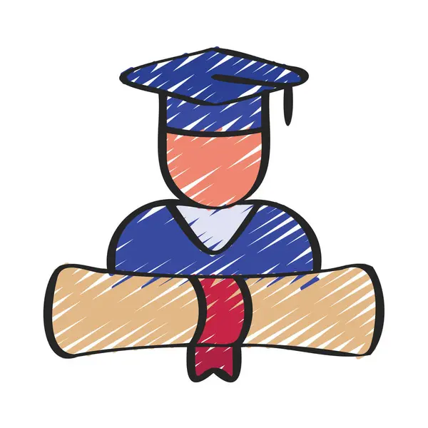 Graduated Student Web Icon Vector Illustration — Stock Vector