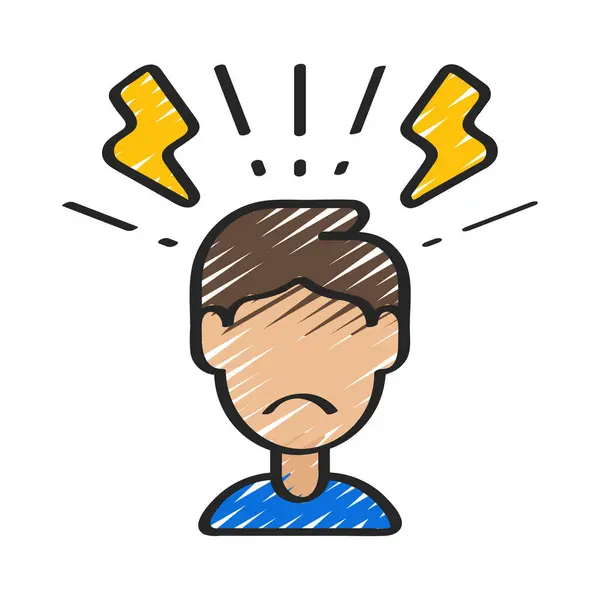 Baş ağrısı web simgesi vektör illüstrasyonu