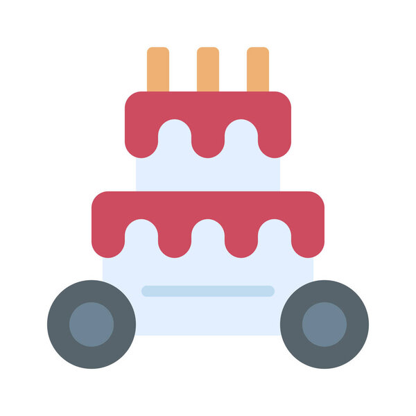 Векторная иллюстрация иконки доставки торта