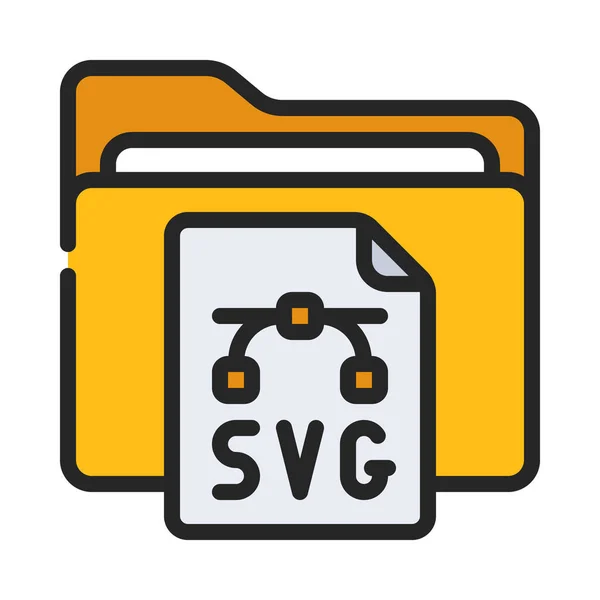 Icono Carpeta Archivos Svg Ilustración Vectorial — Vector de stock