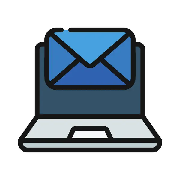 Laptop Email Icon Vector Illustration — Stock Vector