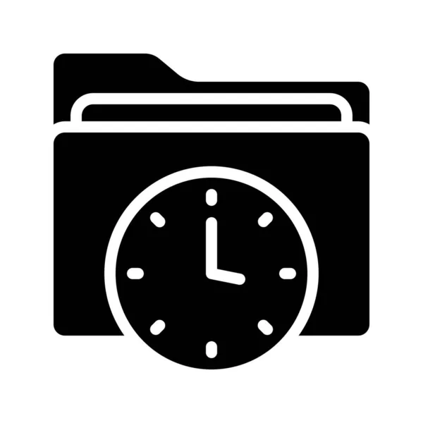 Time Folder Icon Vector Illustration — Stock Vector