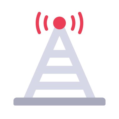 Radyo Kulesi simgesi vektörü beyaz arkaplanda izole edildi