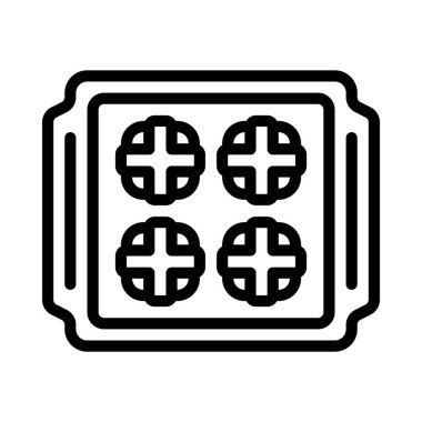 Sıcak Çapraz Çörek Simgesi Basit Vektör İllüstrasyonu