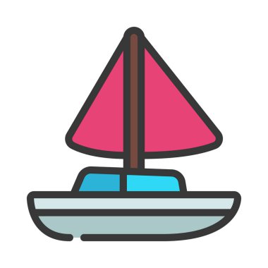  Tekne simgesi, basit vektör çizim