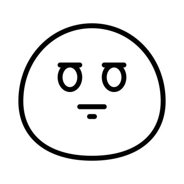 Düz yüz ifadesi, vektör illüstrasyonu