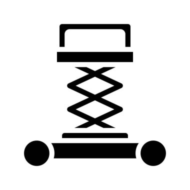 Makas Kaldırma Makinesi Simgesi Basit Vektör İllüstrasyonu