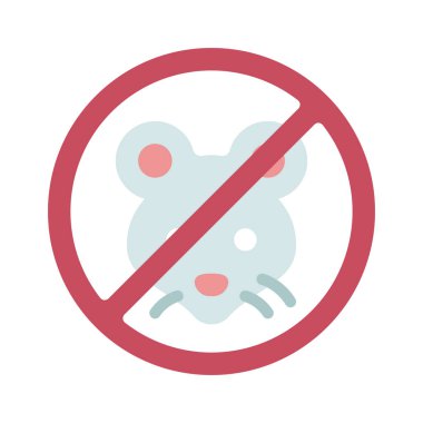 Hayvan Testi Yok Simgesi Basit Vektör İllüstrasyonu