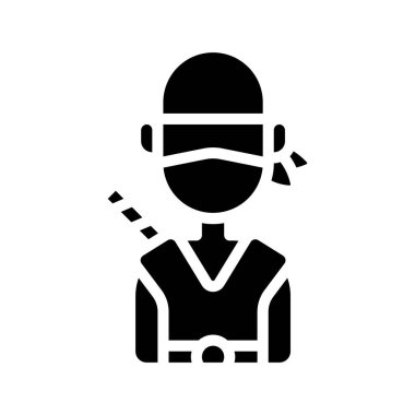 Ninja Kalın Tunik simgesi, vektör illüstrasyonu