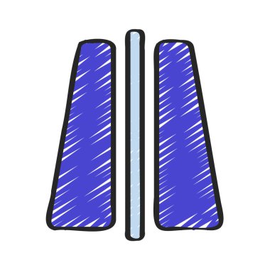 Araç simgesini yansıt. anahat bariyer vektör rengi düz izole