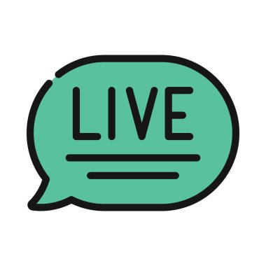 Canlı Sohbet simgesi vektör çizimi 