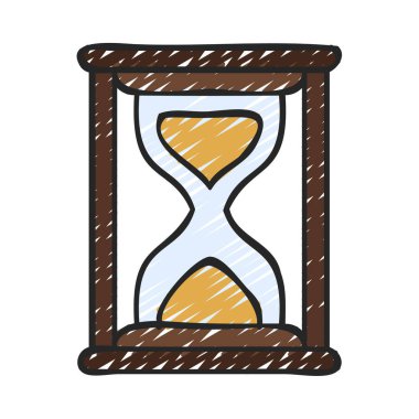Beyaz arkaplanda kum zamanlayıcısı simgesi