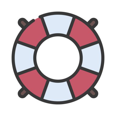 Can simidi simgesi. Web için yaşam şamandırası vektör simgesinin özet çizimi