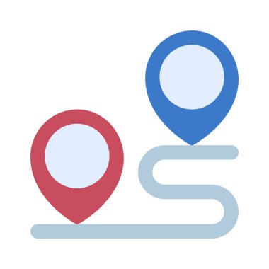 Basit Yolculuk Konumu Pimleri simgesi, vektör illüstrasyonu