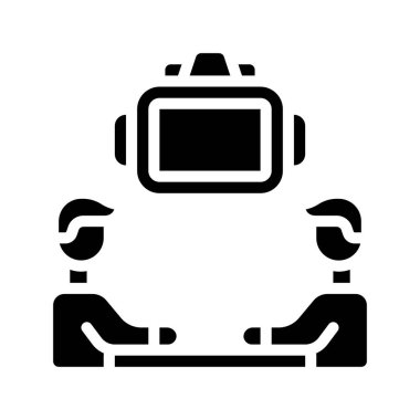 Sanal Buluşma web simgesi vektör illüstrasyonu