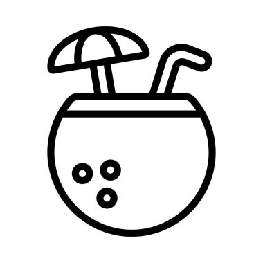 Hindistan cevizi İçeceği Web simgesi vektör çizimi