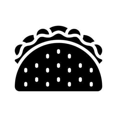 Meksika yemeği renk çizgisi ikonu. Taco.    