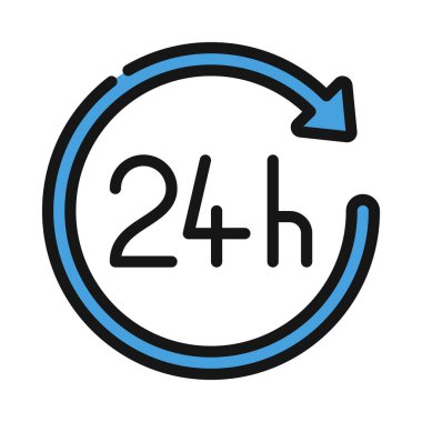  24 Saat Arrow web simgesi vektör çizimi