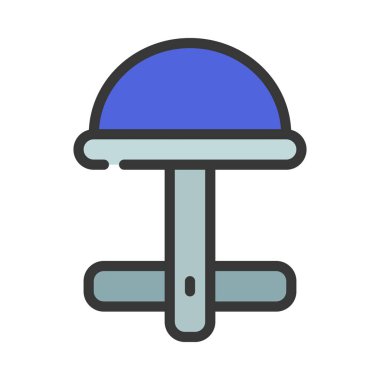 Yuvarlak Üst Kol Bağlantıları Simgesi Basit Vektör İllüstrasyonu