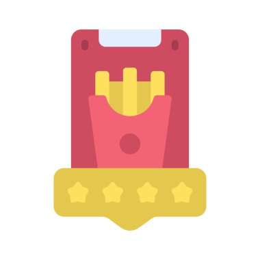 Yıldızlı müşteri gözden geçirme simgesi, vektör illüstrasyonu basit tasarım