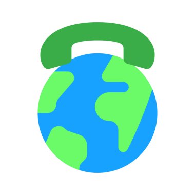 Dünya çapında Telefon Çağrısı ikon vektör çizimi 