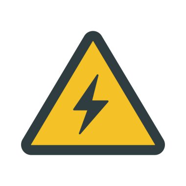 Elektrik Uyarısı Web simgesi vektör illüstrasyonu